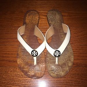 Tory Burch Shoes - Tory Burch white leather flip flops 9 Tory Burch Shoes - Tory Burch white leather flip flops 9